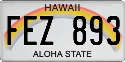 HI license plate FEZ893