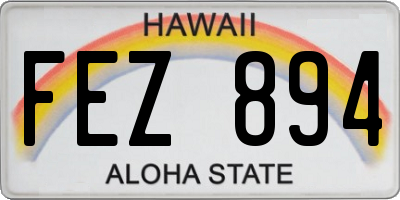 HI license plate FEZ894