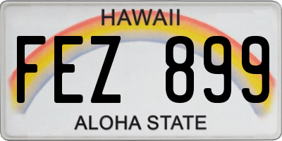 HI license plate FEZ899