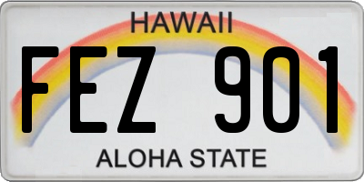 HI license plate FEZ901