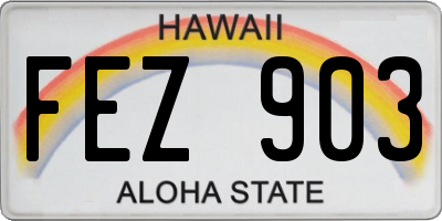 HI license plate FEZ903