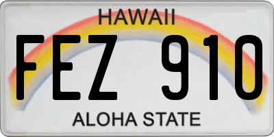 HI license plate FEZ910