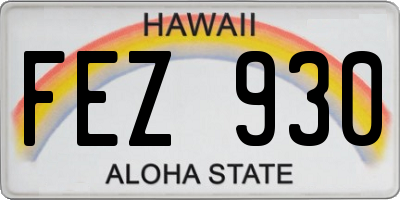 HI license plate FEZ930