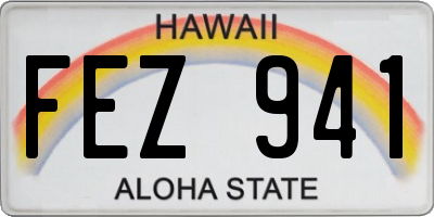 HI license plate FEZ941