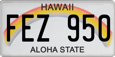 HI license plate FEZ950