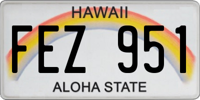 HI license plate FEZ951