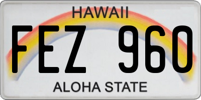 HI license plate FEZ960