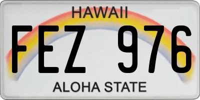 HI license plate FEZ976