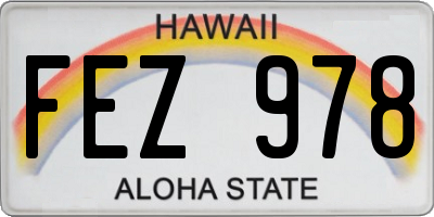 HI license plate FEZ978