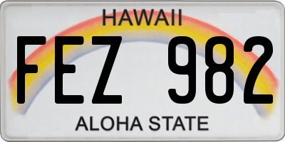 HI license plate FEZ982