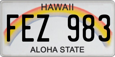 HI license plate FEZ983