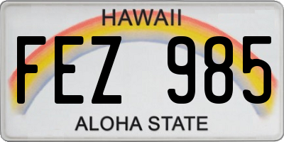 HI license plate FEZ985