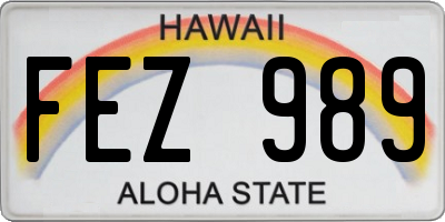 HI license plate FEZ989