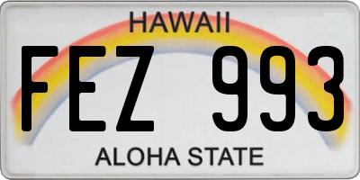 HI license plate FEZ993