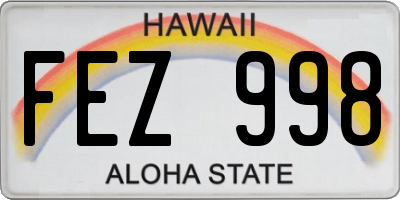 HI license plate FEZ998