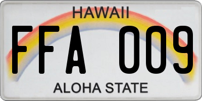 HI license plate FFA009
