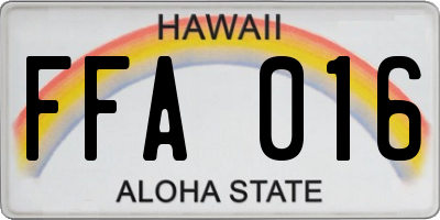 HI license plate FFA016