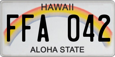 HI license plate FFA042