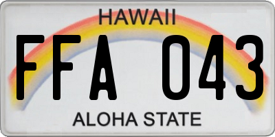HI license plate FFA043