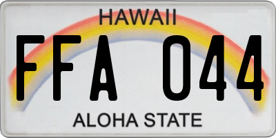 HI license plate FFA044