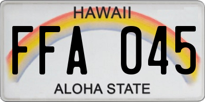 HI license plate FFA045