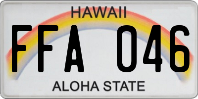 HI license plate FFA046