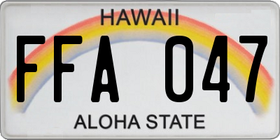 HI license plate FFA047