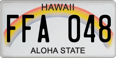 HI license plate FFA048
