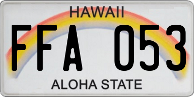 HI license plate FFA053