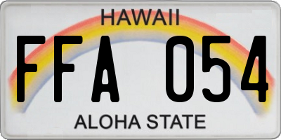 HI license plate FFA054