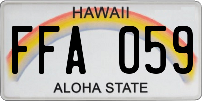 HI license plate FFA059