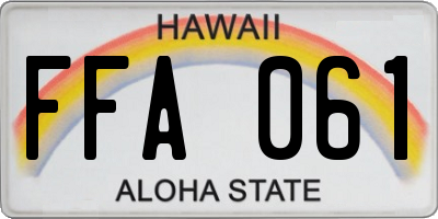 HI license plate FFA061