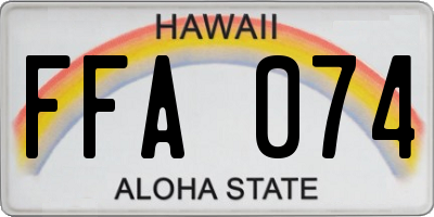 HI license plate FFA074