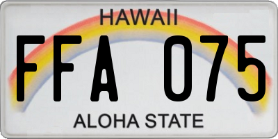 HI license plate FFA075