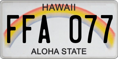 HI license plate FFA077