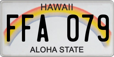 HI license plate FFA079