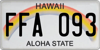 HI license plate FFA093