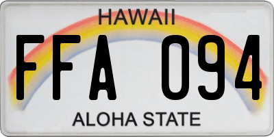 HI license plate FFA094