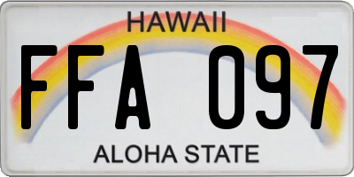 HI license plate FFA097