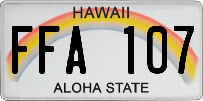 HI license plate FFA107