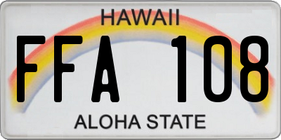 HI license plate FFA108