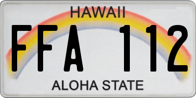 HI license plate FFA112
