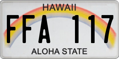 HI license plate FFA117