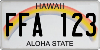 HI license plate FFA123