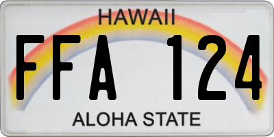 HI license plate FFA124