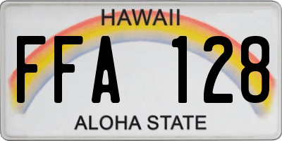 HI license plate FFA128