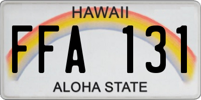 HI license plate FFA131