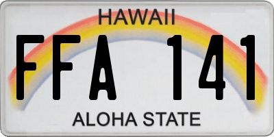 HI license plate FFA141