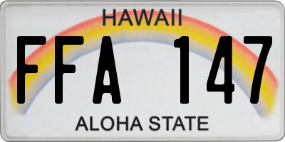 HI license plate FFA147