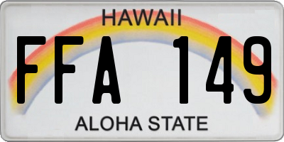 HI license plate FFA149
